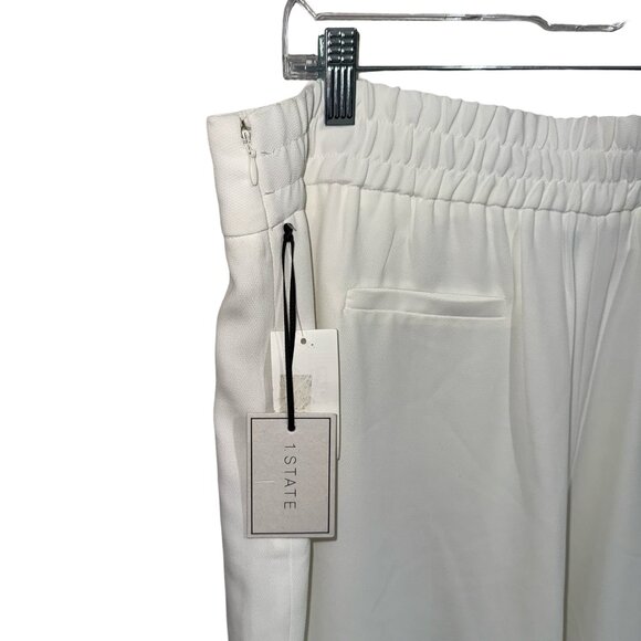 1. State Women's Wide Leg Elastic back Waist Soft Ecru Trousers Sz XL NWT - Picture 9 of 14